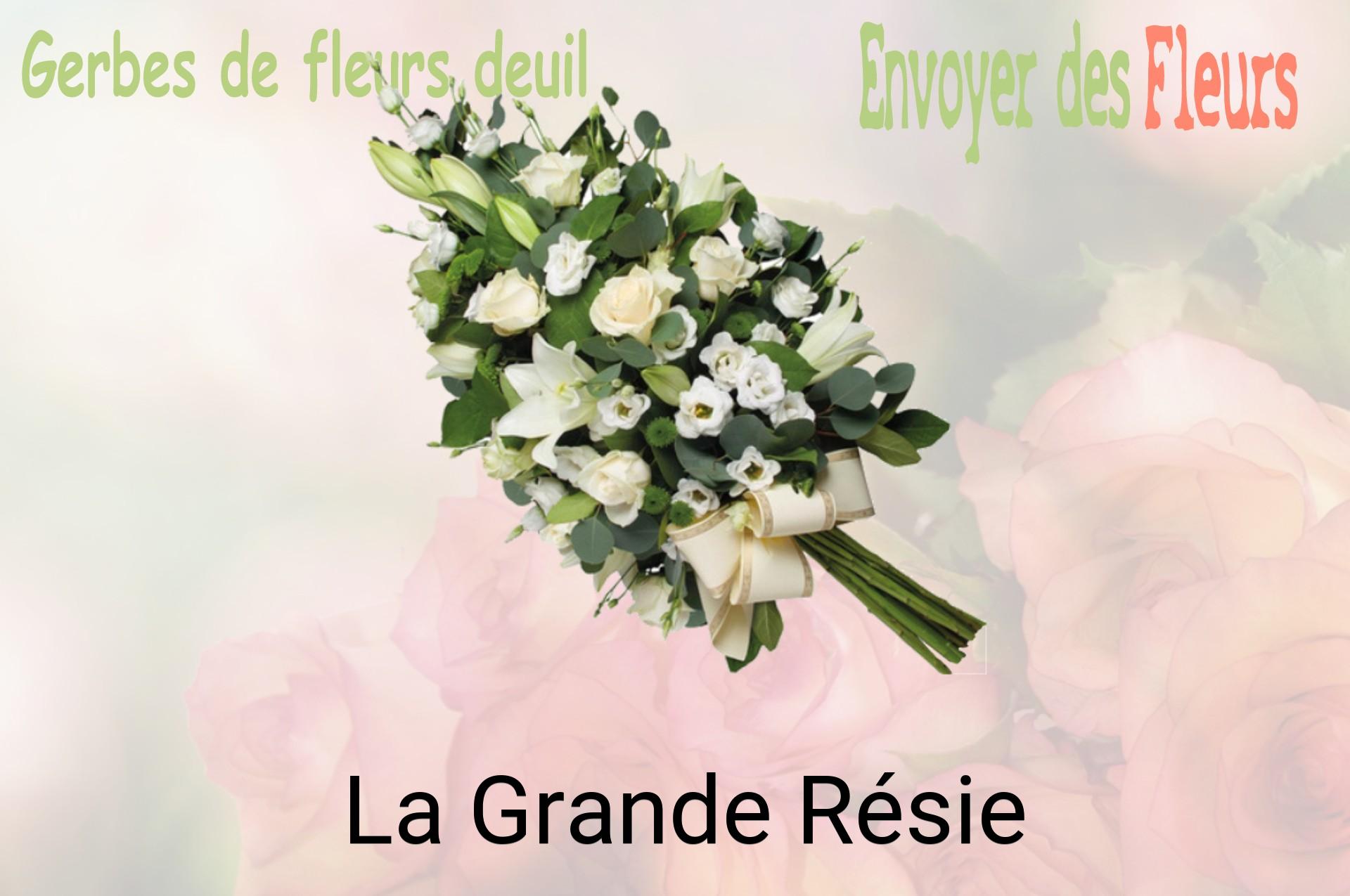 Gerbe de fleurs de deuil livrée à La Grande-Résie